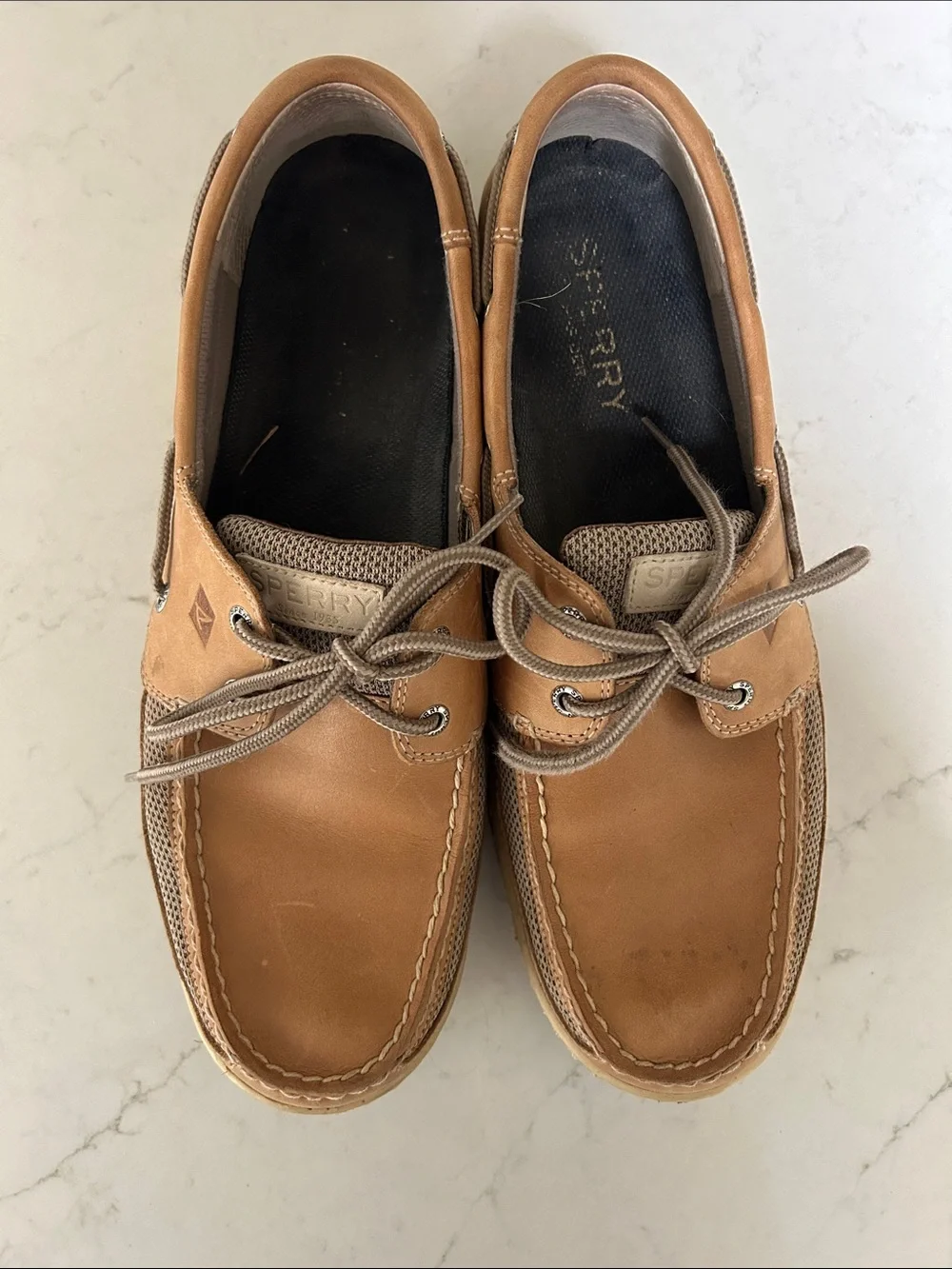 Sperry Men’s Tan Leather Deck Boat Shoes